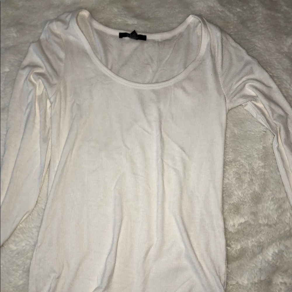 White ribbed long sleeve